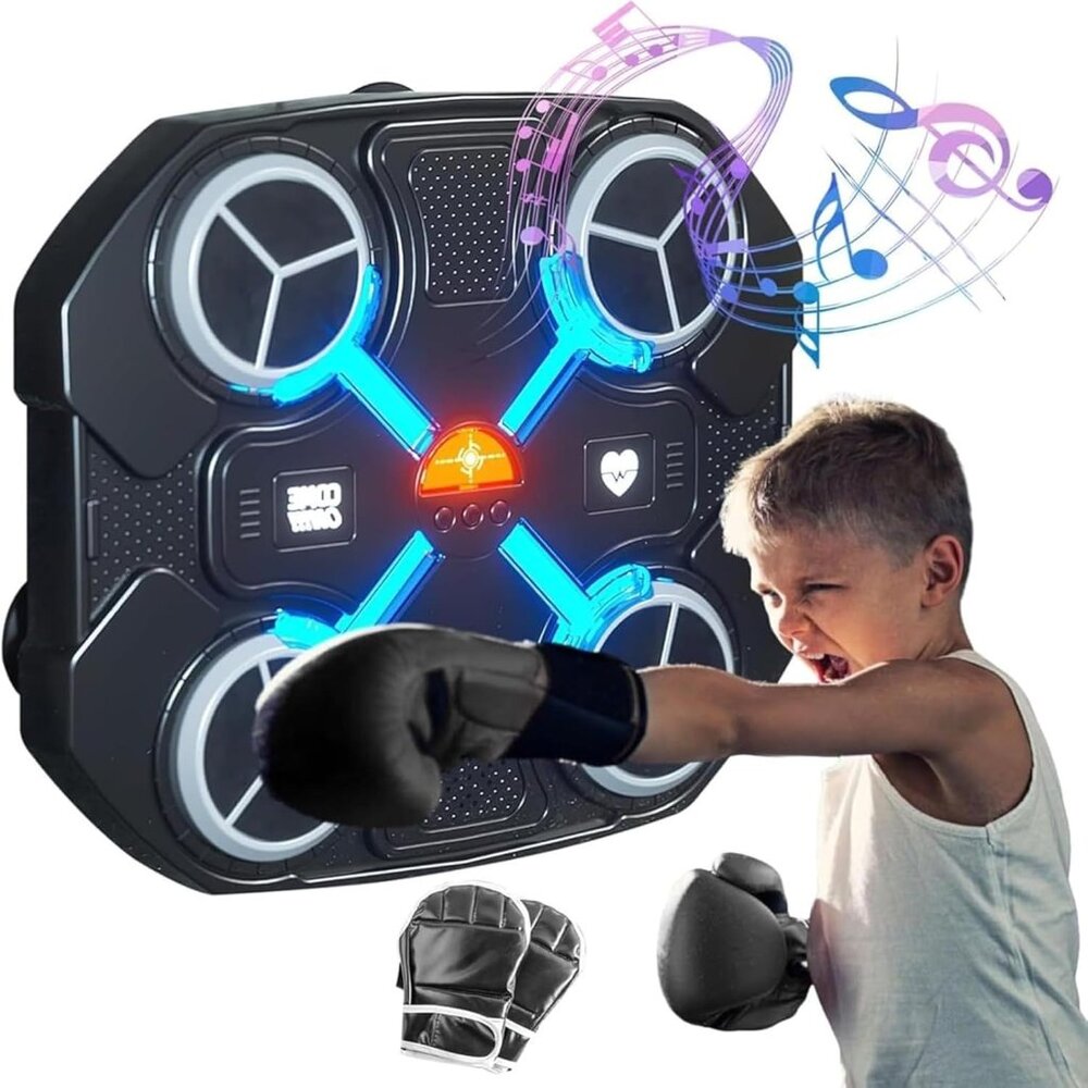 Smart Music Boxing Machine with Boxing Gloves,Home Bluetooth Boxing Machine